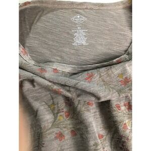 St. John's Bay Woman 3X Brown Floral Print‎ 3/4 Sleeve Tunic Top